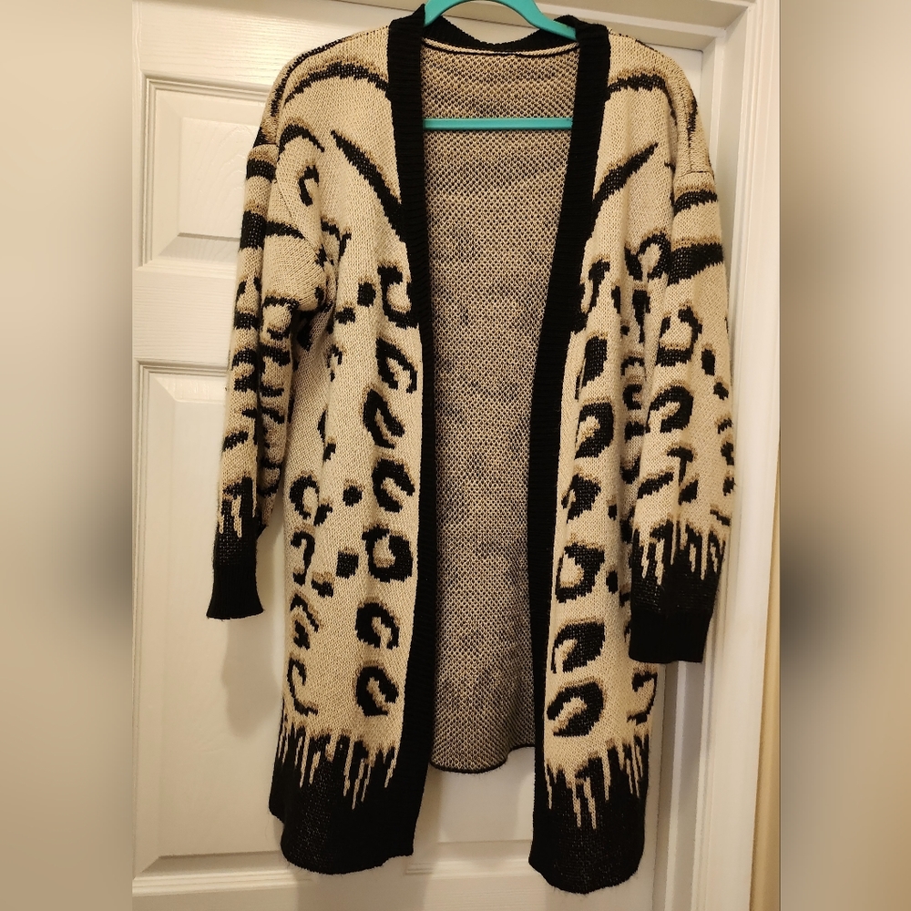Women's Animal Print Open Cardigan XL NWOT